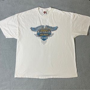 2008 Harley Davidson Laconia Meredith New Hampshire Size 3XL White T Shirt